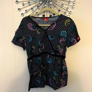 Black design scrub top